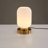 LunaStripe Nordic Design Glas Oval Tischlampe | 1 Licht | Dekorative Beleuchtung für Zuhause