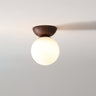 LumiHaus Deckenleuchte Holz | Japanisch-Nordisches Design | Glas Kugel | Warmes Stimmungslicht