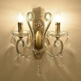 Glorianda Vintage Kristall-Wandlampe | Kerzenhalter-Design | 1-2-flammig | Europäischer Stil