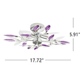 LustroLeaf Crystal Flush Light | Design in Blätter-Optik | 3-Licht-Deckenleuchte | Exklusive Eleganz für Zuhause