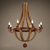 RustiLuxe Runde Ast-Kerzenhalter Holz-Eisen Kronleuchter | 5/6/8 Lichter | Landhausstil