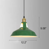 RetroDome Industrielle Vintage Pendelleuchte | Grünes Eisen-Kuppeldesign | Einzellicht | Rustikale Deckenbeleuchtung