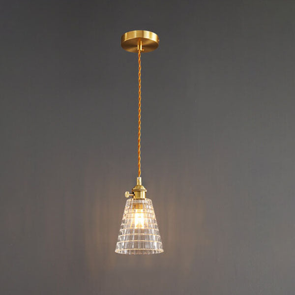 Bellux Glas Pendelleuchte | Modernes Glockenschirmdesign | Messingoptik | 1-flammig | Luxuriöse Beleuchtung