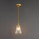 Bellux Glas Pendelleuchte | Modernes Glockenschirmdesign | Messingoptik | 1-flammig | Luxuriöse Beleuchtung