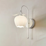 Lunaris Wandlampe Nordic Vintage Design | Kürbisglas | Florales Muster | 1-Flammig | Wandleuchte