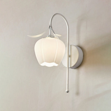 Lunaris Wandlampe Nordic Vintage Design | Kürbisglas | Florales Muster | 1-Flammig | Wandleuchte