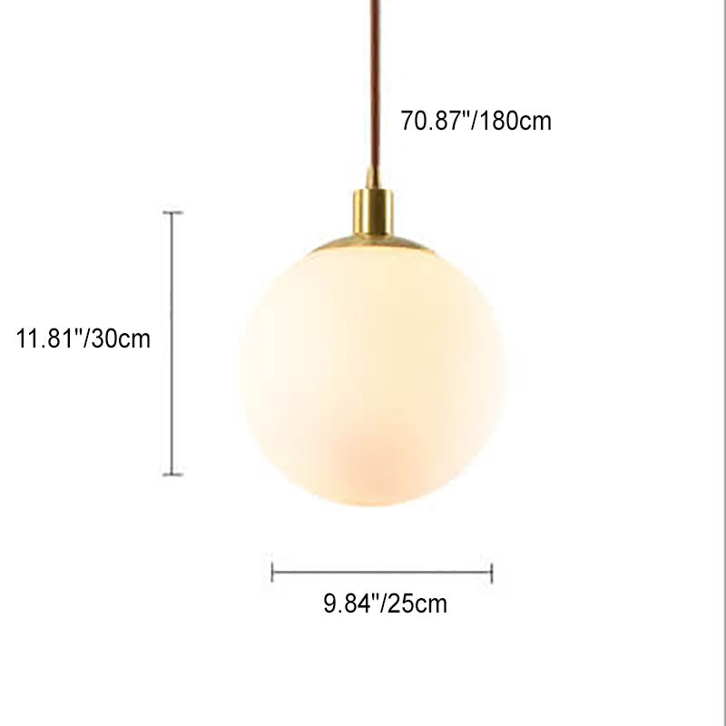 Orbilia Minimalistische Pendelleuchte | Weiße Kugel | Skandinavisches Design | Moderne Beleuchtung für Wohnräume