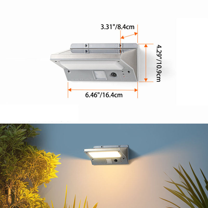 EcoGlint Rechteckige LED Wandlampe | Solarbetrieben | Minimalistisches Design für Garten und Terrasse