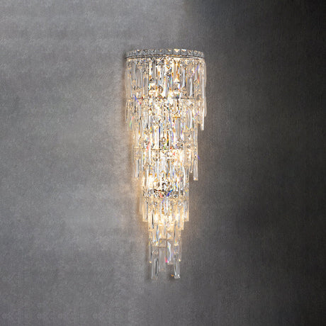 Lustrevia Kristall Wandleuchte | Luxus Design | Quasten aus Kristall | LED 1-Licht | Wohnzimmerlicht