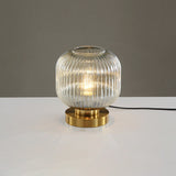 LunaStripe Nordic Design Glas Oval Tischlampe | 1 Licht | Dekorative Beleuchtung für Zuhause