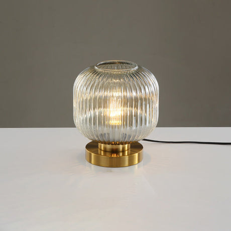 LunaStripe Nordic Design Glas Oval Tischlampe | 1 Licht | Dekorative Beleuchtung für Zuhause
