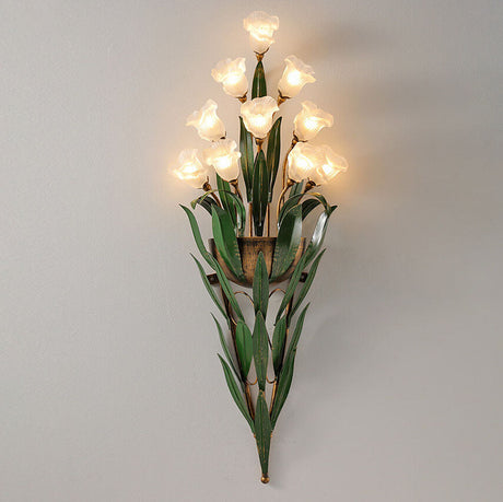 FloraLux Wandlampe | Modern Minimalist Design | 6/10-flammig | Glasblüten | Dekorative Beleuchtung