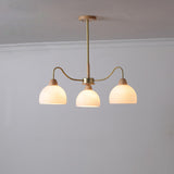 Gloriva Japanischer Kronleuchter | Glas & Holz | 3/6/8-flammig | Minimalistisches Design
