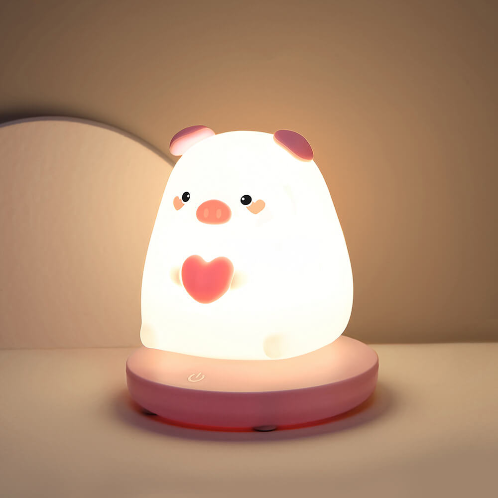 Luminio PalsTier Nachtlicht | Kreatives Silikondesign | Wiederaufladbar via USB | Deko-Tischlampe für Kinder