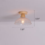 Logra Japanese Minimalist 1-Licht Semi-Flush Mount Deckenleuchte | Holz & Glas | Stimmungslicht | Deko für Zuhause