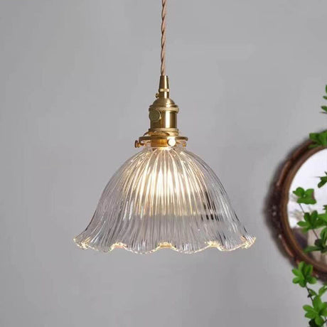 OrnaLite Nordic Pendelleuchte | Kupfer & Walnussholz | Blütendesign | Minimalistischer Stil