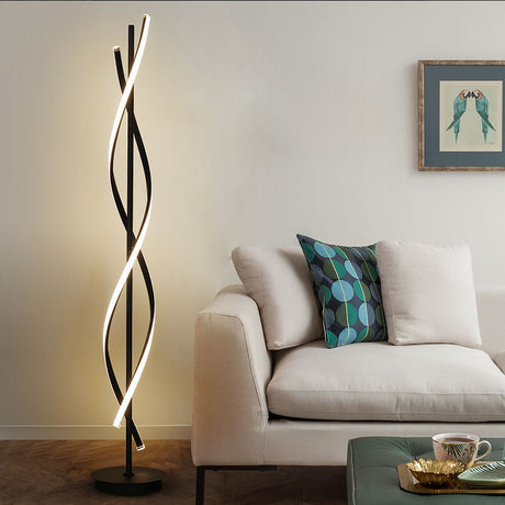 LumiSpire LED Stehlampe | Minimalistisches Spiraldesign | 1-flammige Standlampe | Dimmbares Licht