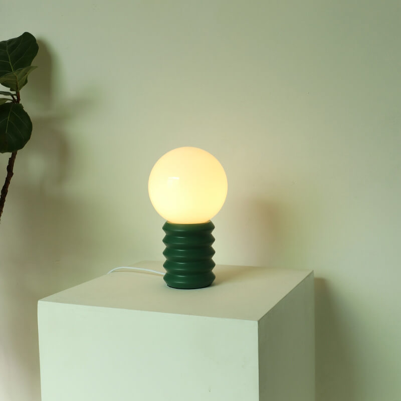 Glazaire Vintage Glas Tischlampe | Massives Design | Stimmungsvolle Beleuchtung | Deko für Zuhause