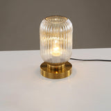 LunaStripe Nordic Design Glas Oval Tischlampe | 1 Licht | Dekorative Beleuchtung für Zuhause