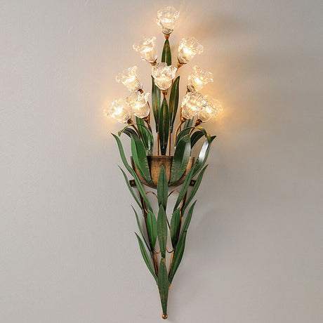 FloraLux Wandlampe | Modern Minimalist Design | 6/10-flammig | Glasblüten | Dekorative Beleuchtung