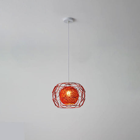 HempGlow Kreative Pendelleuchte aus Hanfgeflecht | Modernes Design | Einzigartiger Lichtakzent | Hängeleuchte für Zuhause