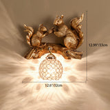 Crystanova Wandleuchte | Kreatives Eichhörnchen-Design | Kristall-Details | 1-flammige Lampe für Schlafzimmer