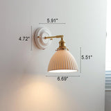 LumiZen Vintage Japanische Keramik & Messing Wandlampe | 1-Licht | Klassisches Design | Wohnzimmer Deko | Elegante Beleuchtung