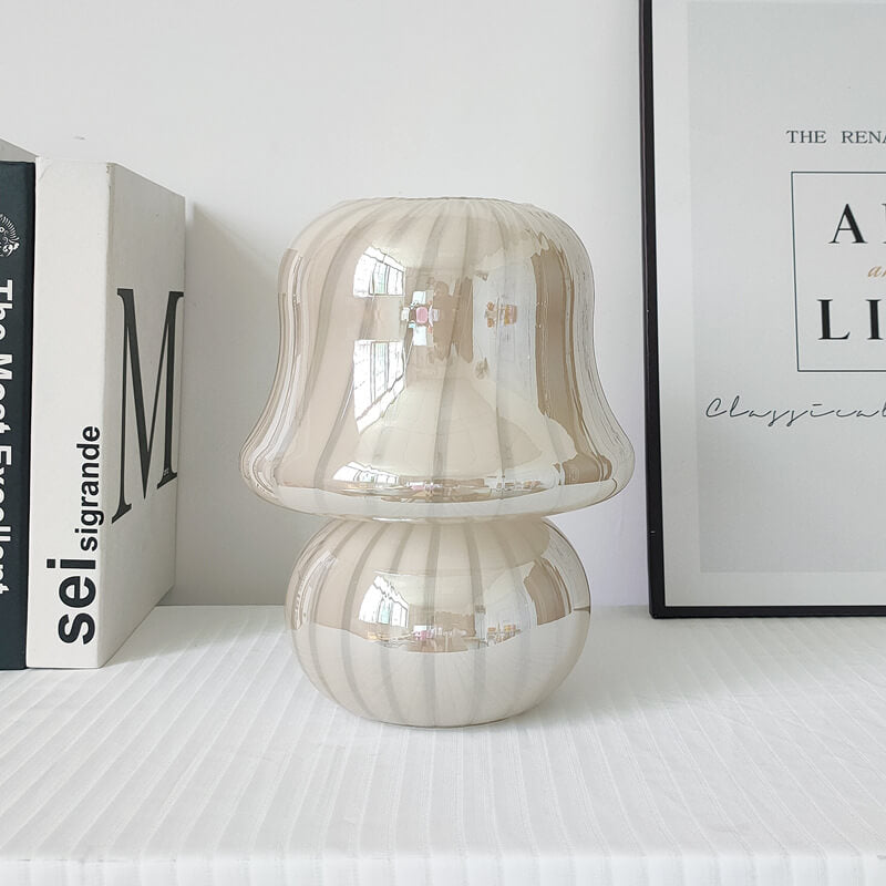 MushLume Glas Tischlampe | Französisches Design | Handgefertigt | Pilzform | Deko & Beleuchtung