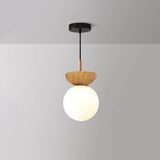 LumiHaus Deckenleuchte Holz | Japanisch-Nordisches Design | Glas Kugel | Warmes Stimmungslicht