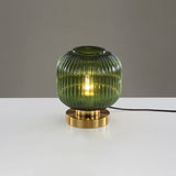 LunaStripe Nordic Design Glas Oval Tischlampe | 1 Licht | Dekorative Beleuchtung für Zuhause