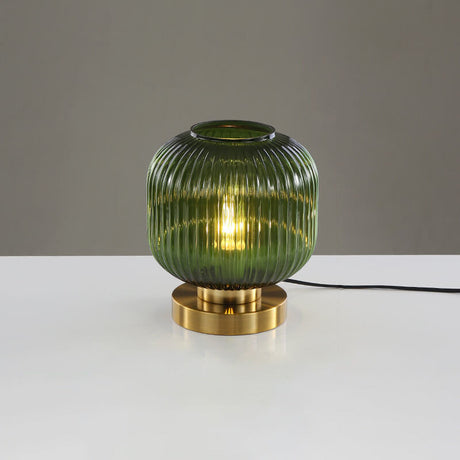 LunaStripe Nordic Design Glas Oval Tischlampe | 1 Licht | Dekorative Beleuchtung für Zuhause
