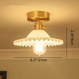 Ripplora Deckenleuchte | Vintage-Runddesign | Glas mit Wellenstruktur | Messing-Optik | Beleuchtung für Wohnzimmer