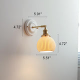 LumiZen Vintage Japanische Keramik & Messing Wandlampe | 1-Licht | Klassisches Design | Wohnzimmer Deko | Elegante Beleuchtung