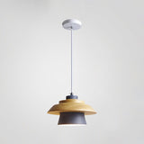 LunaDisc Moderne Pendelleuchte | Minimalistisches Design | Holz & Metall | Wohnraumbeleuchtung