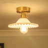 Ripplora Deckenleuchte | Vintage-Runddesign | Glas mit Wellenstruktur | Messing-Optik | Beleuchtung für Wohnzimmer