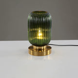 LunaStripe Nordic Design Glas Oval Tischlampe | 1 Licht | Dekorative Beleuchtung für Zuhause