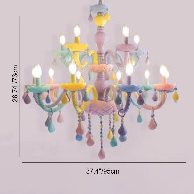 LumiÉtoile Kinder Kronleuchter | Moderner Candelabra-Stil | Kristallglas | 5-15 Lichter