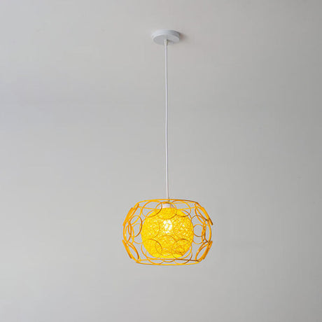 HempGlow Kreative Pendelleuchte aus Hanfgeflecht | Modernes Design | Einzigartiger Lichtakzent | Hängeleuchte für Zuhause