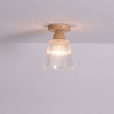 Logra Japanese Minimalist 1-Licht Semi-Flush Mount Deckenleuchte | Holz & Glas | Stimmungslicht | Deko für Zuhause