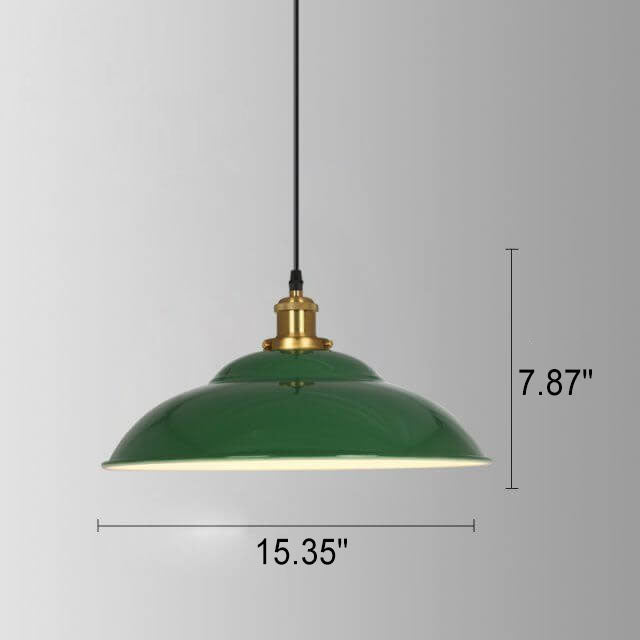 RetroDome Industrielle Vintage Pendelleuchte | Grünes Eisen-Kuppeldesign | Einzellicht | Rustikale Deckenbeleuchtung
