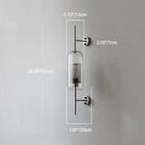 Lumivault Industrial Wandlampe | Zylindrischer Glasschirm | Eisenrahmen | Deko für Schlafzimmer & Wohnräume