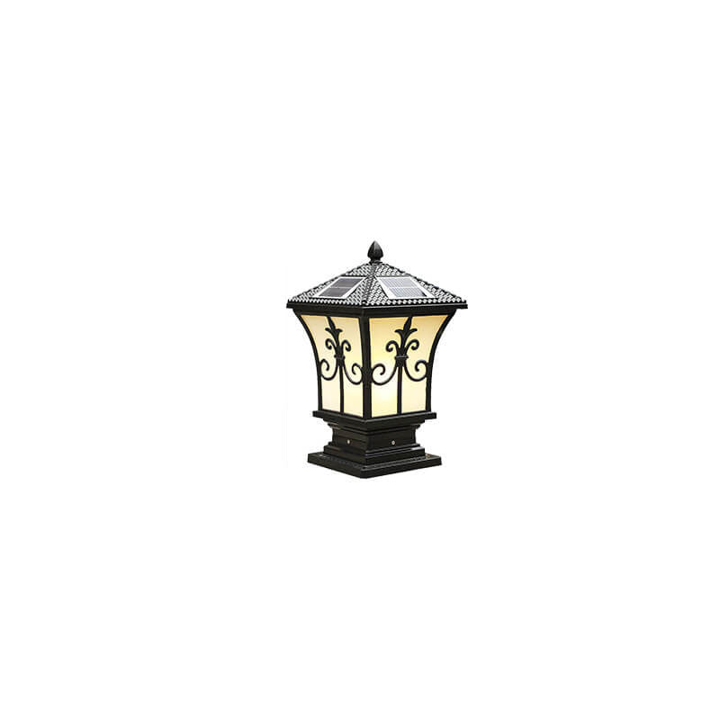 SolarLum Vintage LED Säulenleuchte | Wetterfest | Solar- und Strombetrieb | Dekorative Außenbeleuchtung
