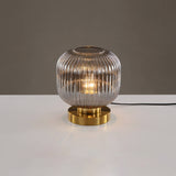 LunaStripe Nordic Design Glas Oval Tischlampe | 1 Licht | Dekorative Beleuchtung für Zuhause