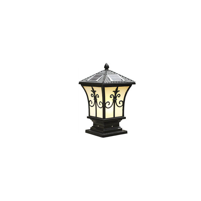 SolarLum Vintage LED Säulenleuchte | Wetterfest | Solar- und Strombetrieb | Dekorative Außenbeleuchtung