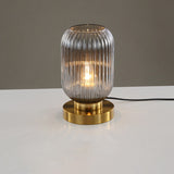 LunaStripe Nordic Design Glas Oval Tischlampe | 1 Licht | Dekorative Beleuchtung für Zuhause