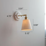 LumiZen Vintage Japanische Keramik & Messing Wandlampe | 1-Licht | Klassisches Design | Wohnzimmer Deko | Elegante Beleuchtung