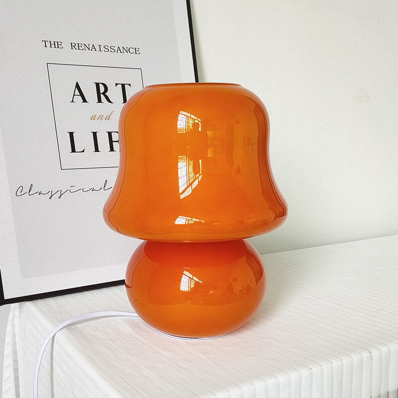 MushLume Glas Tischlampe | Französisches Design | Handgefertigt | Pilzform | Deko & Beleuchtung