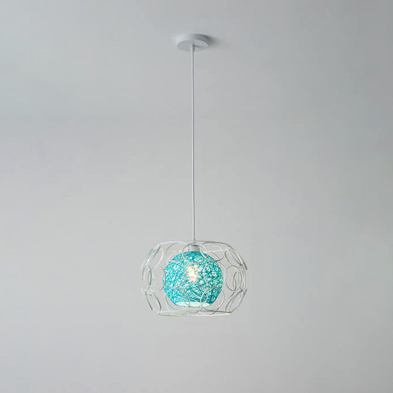 HempGlow Kreative Pendelleuchte aus Hanfgeflecht | Modernes Design | Einzigartiger Lichtakzent | Hängeleuchte für Zuhause