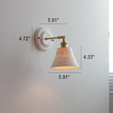 LumiZen Vintage Japanische Keramik & Messing Wandlampe | 1-Licht | Klassisches Design | Wohnzimmer Deko | Elegante Beleuchtung