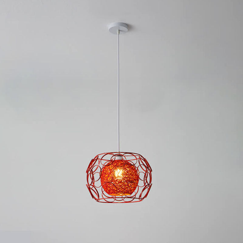 HempGlow Kreative Pendelleuchte aus Hanfgeflecht | Modernes Design | Einzigartiger Lichtakzent | Hängeleuchte für Zuhause